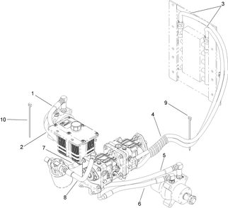 Hydraulic Hose Routing Assembly Diagram and Parts List for 74274 (270000001-270999999)(2007) Toro Lawn Mower