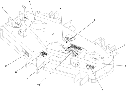 Deck Decal Assembly Diagram and Parts List for 74291 (280000001-280999999)(2008) Toro Lawn Mower
