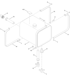 Hydraulic Tank Assembly Diagram and Parts List for 25403 400000000 - 401399999 Toro Lawn Tractor Accessories