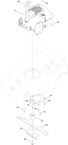 Engine And Blade Assembly Diagram and Parts List for 21693 414500000 - 999999999 Toro Lawn Mower