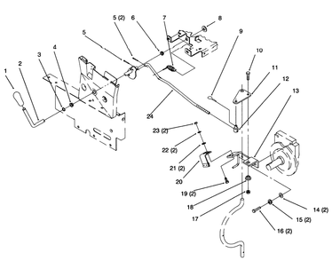Pto Clutch Linkage Diagram and Parts List for 73363 6900001 - 6999999 Toro Lawn Tractor