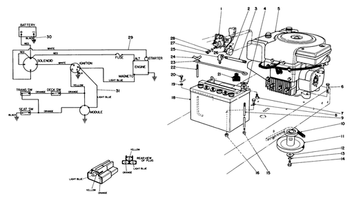 Engine Assembly Diagram and Parts List for 56155 3000001 - 3999999 Toro Lawn Tractor