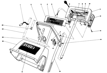 Handle Assembly Diagram and Parts List for 38000 7000001 - 7999999 Toro Snow Blower