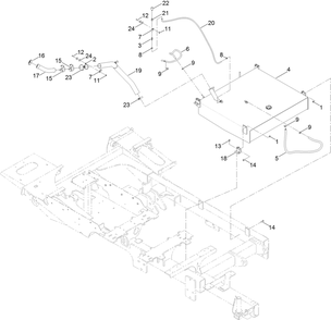 Fuel Tank And Hose Assembly Diagram and Parts List for 23898 400000000 - 999999999 Toro Lawn Tractor Accessories