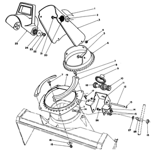 Discharge Chute Assembly Diagram and Parts List for 38185C 8000001 - 8999999 Toro Snow Blower