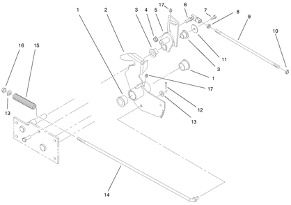 Lower Parking Brake Assembly Diagram and Parts List for 73545 8900001 - 8999999 Toro Lawn Tractor