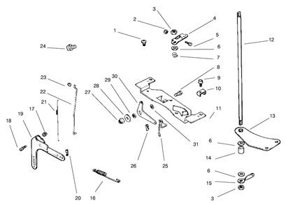 Engine Controls Diagram and Parts List for 30183 990001 - 999999 Toro Lawn Tractor Accessories