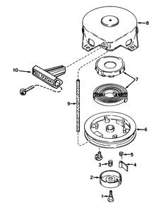 Rewind Starter No. 590537 Diagram and Parts List for 38165 1000001 - 1999999 Toro Snow Blower