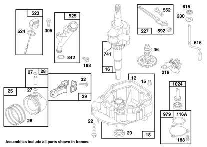 Engine Gts 150 Diagram and Parts List for 22154B 6900001 - 6999999 Toro Lawn Mower