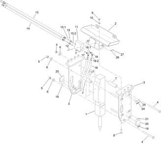 Breaker Attachment Assembly Diagram and Parts List for 23136 322000001 - 322999999 Toro Lawn Tractor Accessories