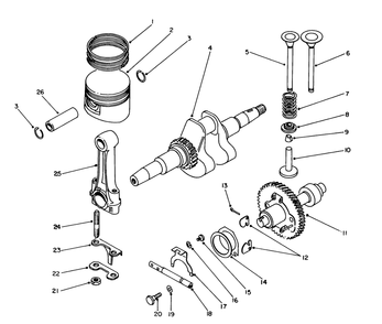 Crankshaft & Camshaft Assembly Diagram and Parts List for 62032 8000001 - 8999999 Toro Generator