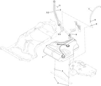 Fuel System Assembly Diagram and Parts List for 72902TE 411000000-999999999 Toro Lawn Mower
