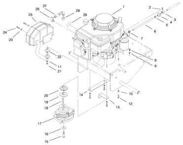 Engine Assembly Diagram and Parts List for 30177 991352 - 999999 Toro Lawn Tractor Accessories