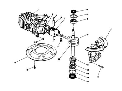 Crankshaft Assembly Diagram and Parts List for 20745C 5000001 - 5999999 Toro Lawn Mower