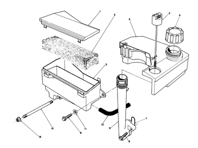 Air Cleaner & Fuel Tank Assembly (Model No. Vml0-7) Diagram and Parts List for 20921B 2000001 - 2999999 Toro Lawn Mower