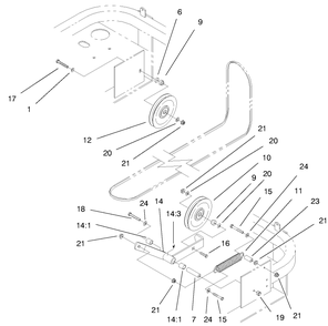 Idler Assembly Diagram and Parts List for 74212 (991001-999999)(1999) Toro Lawn Mower