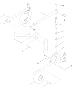Caster Wheel Assembly Diagram and Parts List for 22426 316000001 - 999999999 Toro Lawn Tractor Accessories
