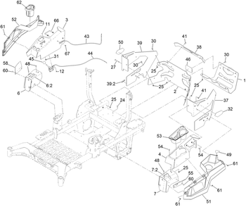 Throttle, Choke Cables And Guard Assembly Diagram and Parts List for 74004 414264492 - 414533735 Toro Lawn Tractor