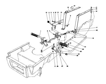 Brake & Clutch Pedal Assembly Diagram and Parts List for 57360 8000001 - 8999999 Toro Lawn Tractor