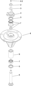 Spindle Assembly Diagram and Parts List for 74274 (313000001-313999999)(2013) Toro Lawn Mower
