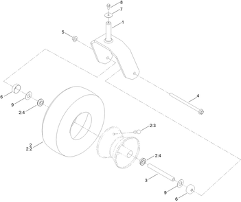 Tire And Caster Assembly Diagram and Parts List for 74898 412800000 - 999999999 Toro Lawn Tractor