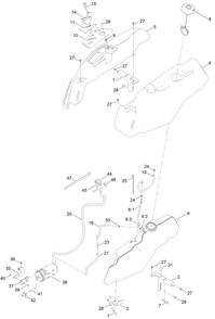 Fuel Pod Assembly Diagram and Parts List for 75753 412400000 - 999999999 Toro Lawn Tractor