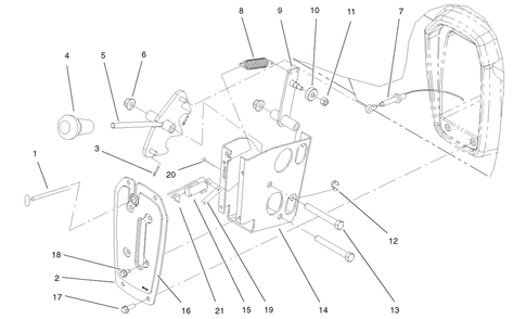 Part Location Diagram of 99-7112 Toro CABLE-SHIFT