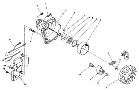 Clutch Case & Fan Assembly Diagram and Parts List for 51642 6000001 - 6999999 Toro Trimmer