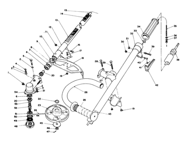 Handle Assembly Diagram and Parts List for 51607 4000001 - 4999999 Toro Trimmer