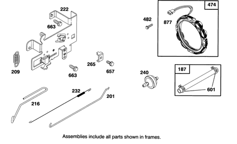 Engine Briggs & Stratton Model 28m707-0122-01 Diagram and Parts List for 71191 4900001 - 4999999 Toro Lawn Tractor