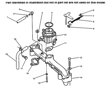 Intake Manifold & Carburetor Diagram and Parts List for 73502 6900001 - 6999999 Toro Lawn Tractor