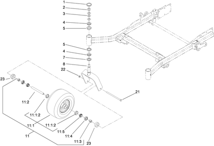 Part Location Diagram of 103-5185 Toro WHEEL Assembly