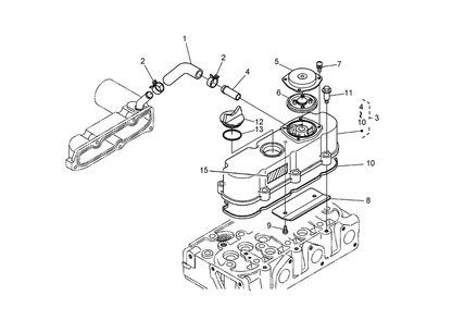 Head Cover Assembly Diagram and Parts List for 74264TE (260000001-260999999)(2006) Toro Lawn Mower