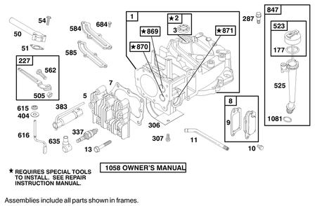 Engine Briggs & Stratton Model 12u802-1740-E1 Diagram and Parts List for 20713 9900001 - 9999999 Toro Lawn Mower
