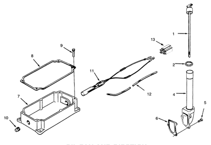 Oil Pan And Dipstick Diagram and Parts List for 73400 6900001 - 6999999 Toro Lawn Tractor