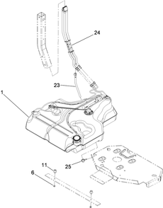 Fuel System Assembly Diagram and Parts List for 74955CP (290000001-290999999)(2009) Toro Lawn Mower