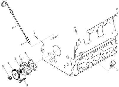 Dipstick, Guide And Oil Pump Assembly Diagram and Parts List for 74264TE (310000001-310999999)(2010) Toro Lawn Mower
