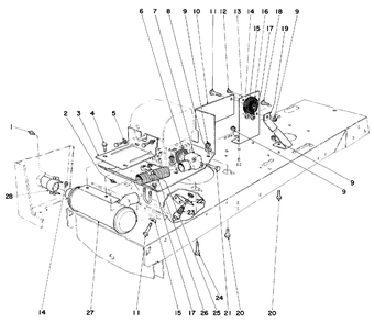 Exhaust System Diagram and Parts List for 57111 1000001 - 1999999 Toro Lawn Tractor