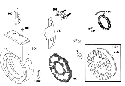 Engine Briggs & Stratton Model 190406-6142-01 Diagram and Parts List for 38570 4900001 - 4999999 Toro Snow Blower