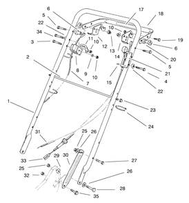 Handle Assembly Diagram and Parts List for 22040 7900001 - 7999999 Toro Lawn Mower