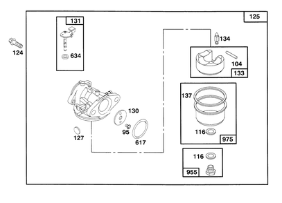 Engine Briggs & Stratton Model 127802-0640-01 Diagram and Parts List for 20442 6900001 - 6999999 Toro Lawn Mower