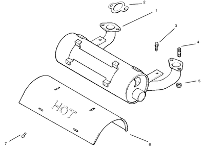 Exhaust Diagram and Parts List for 30183 890001 - 899999 Toro Lawn Tractor Accessories