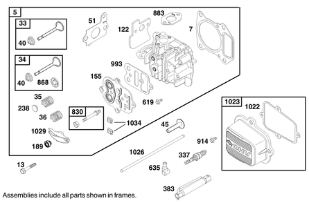 Engine Briggs & Stratton Model 122602-0150-E1 Diagram and Parts List for 20027 9900001 - 9999999 Toro Lawn Mower