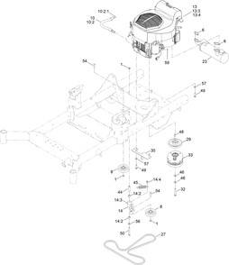 Engine Assembly Diagram and Parts List for 76601 410400000 - 412173588 Toro Lawn Tractor