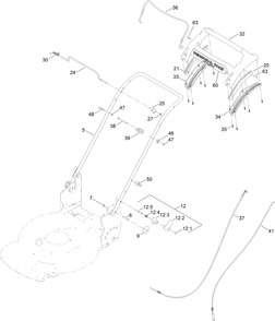 Handle Assembly Diagram and Parts List for 21465 409000000 - 411852566 Toro Lawn Mower