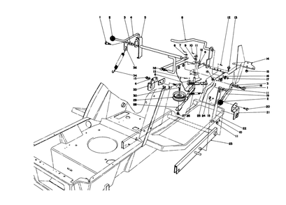 Shift & Clutch Assembly Diagram and Parts List for 57360 9000001 - 9999999 Toro Lawn Tractor