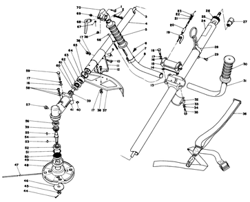 Drive & Shaft Trimmer Head Assembly Diagram and Parts List for 30910 1000001 - 1999999 Toro Trimmer
