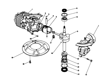 Crankshaft Assembly (Model No. 47ph7) Diagram and Parts List for 16585C 8000001 - 8999999 Toro Lawn Mower
