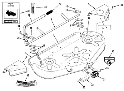 Deck Assembly Diagram and Parts List for 05-42RY02 1000001 - 1999999 Toro Lawn Mower