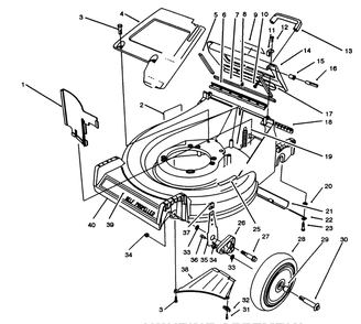 Housing Assembly Diagram and Parts List for 27500 2000001 - 2999999 Toro Lawn Mower
